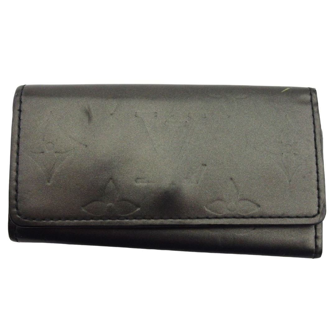 キーケース モノグラムマット ミュルティクレ4 グレー ブラック レディース 中古