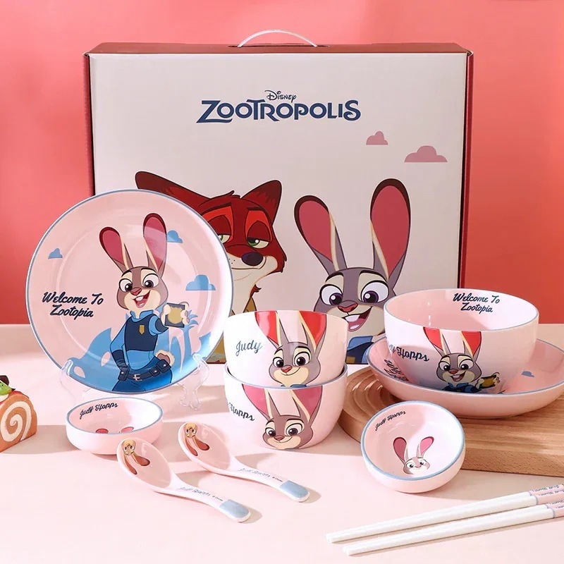 【3日送信】ズートピア 新築祝い用高見え食器ギフトボックスセット 陶器丼 かわいい子供用食器