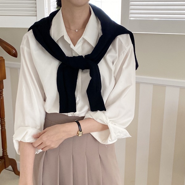 dressnalda韓国ファッション ルーズフィット コットン ベーシック シャツ シャツ