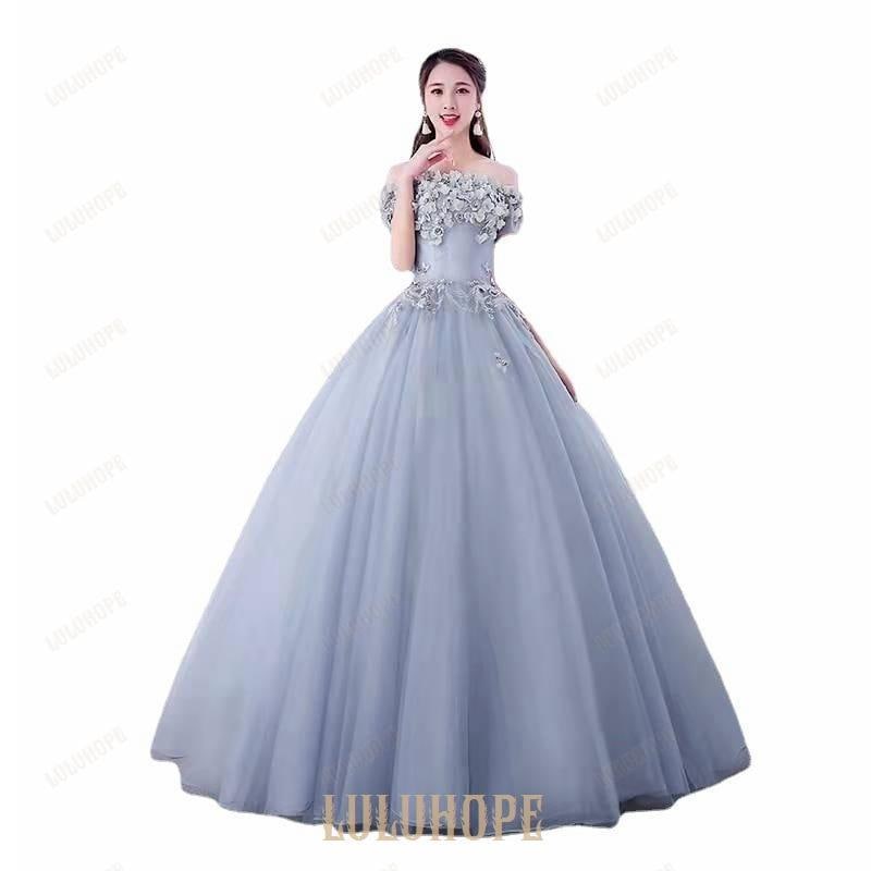 カラードレス ウェディングドレス ロング 演奏会 ピアノ 発表会 成人式ドレス 大人 ステージ 衣装 大きいサイズ 舞台 コンサート 結婚式 紺色 花嫁