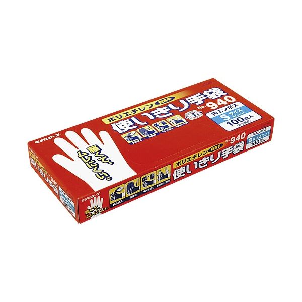 (まとめ) エステー ポリエンボス使い切り手袋 No.940 S (×10セット)