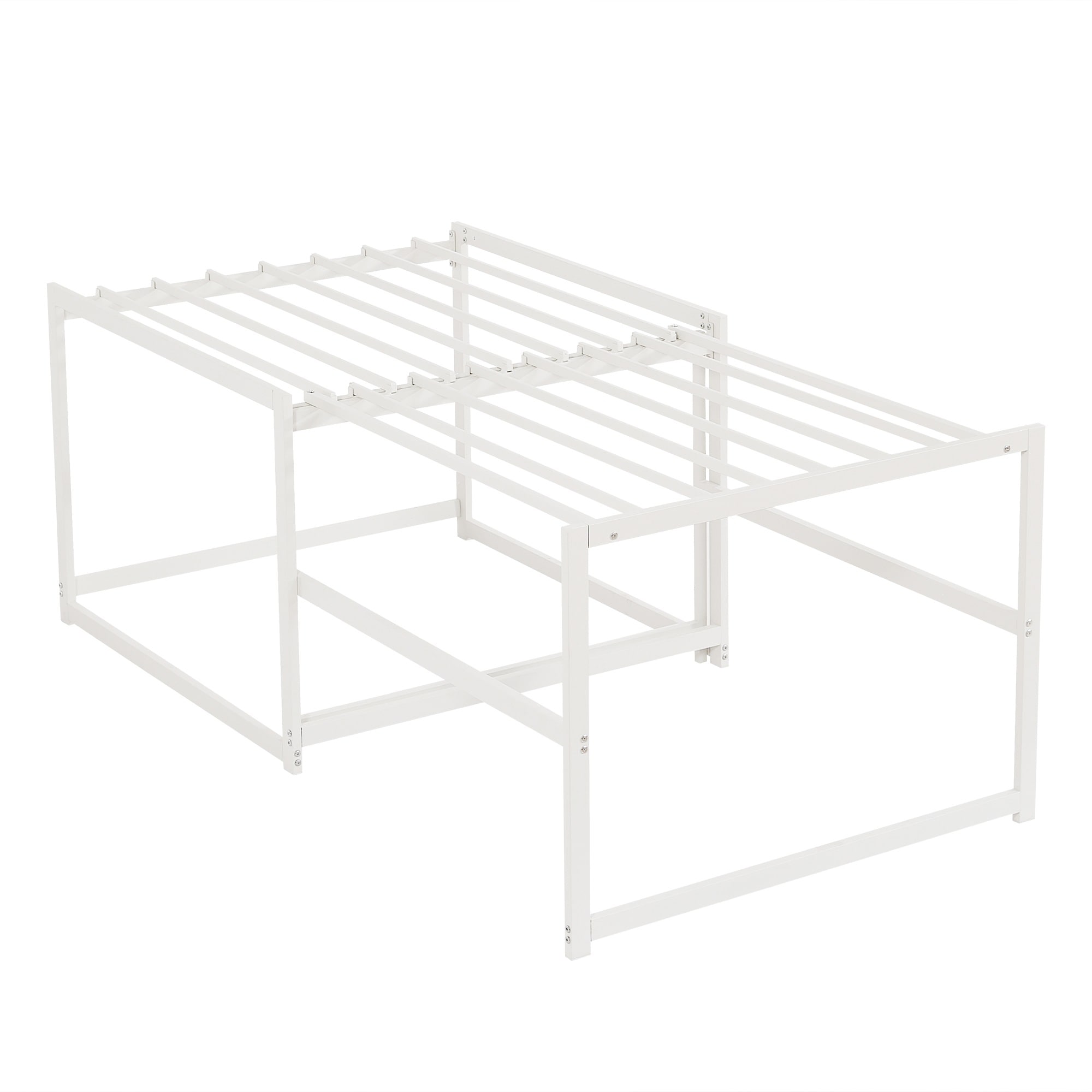 【国内発送】129高さ75cm 伸長式ベッド ディベッド シングル 高いベッド パイプベッド ベッドフレーム 伸縮 下収納 おしゃれ 2way アイアン 来客用 省スペース