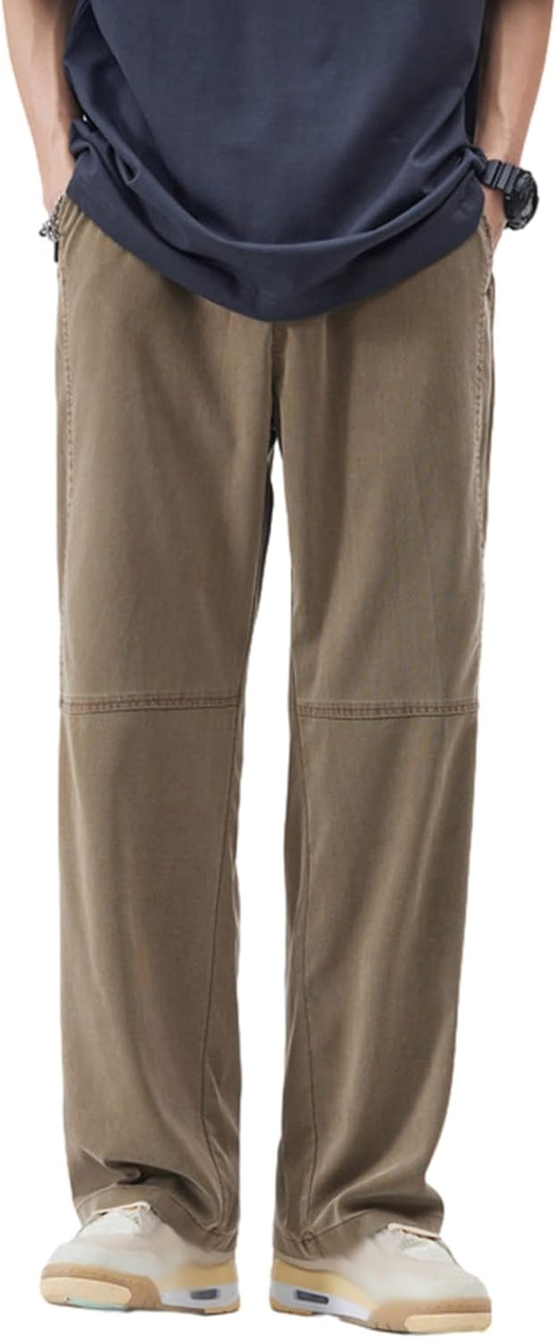 カジュアルパンツ ロングパンツ メンズ ストレート ワイドパンツ 大きいサイズ シンプル ルーズシルエット 薄手 通気 吸汗 着心地が良い 丈夫 量 ストリート ズボン オールシーズン 旅