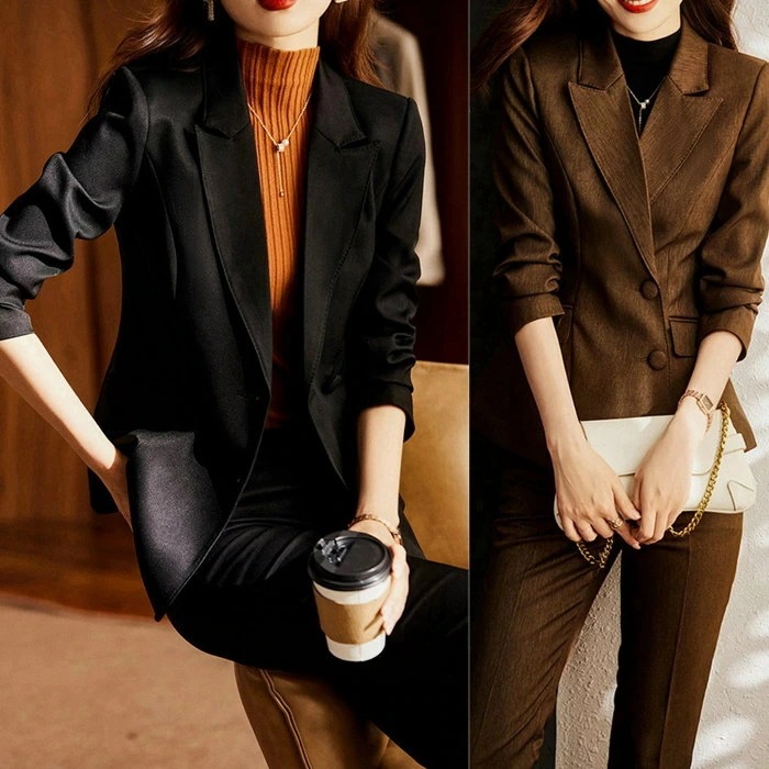 パンツスーツ セットアップ レディース シャツ ブラウス&パンツ 2点セット スーツ スーツ ビジネススーツ パンツドレス 上下セット 長袖通勤スーツ セレモニースーツ スーツ オールシーズンスーツ