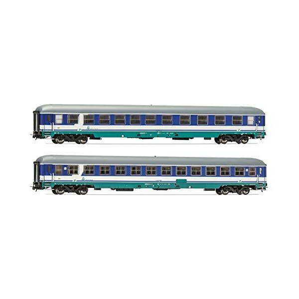 Rivarossi HR4245 Set aus 2 Reisezugwagen UIC-X， 1 und 2.Klasse Model Railway Rolling Stock， Brown/Gr