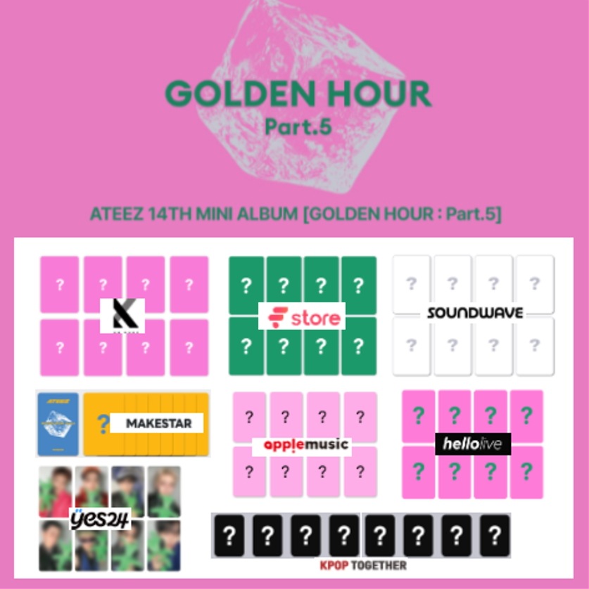 [PRE-ORDER/ONLY PC] ATEEZ - 14TH MINI ALBUM GOLDEN HOUR : Part.5 PREORDER EVENT PHOTOCARD SET