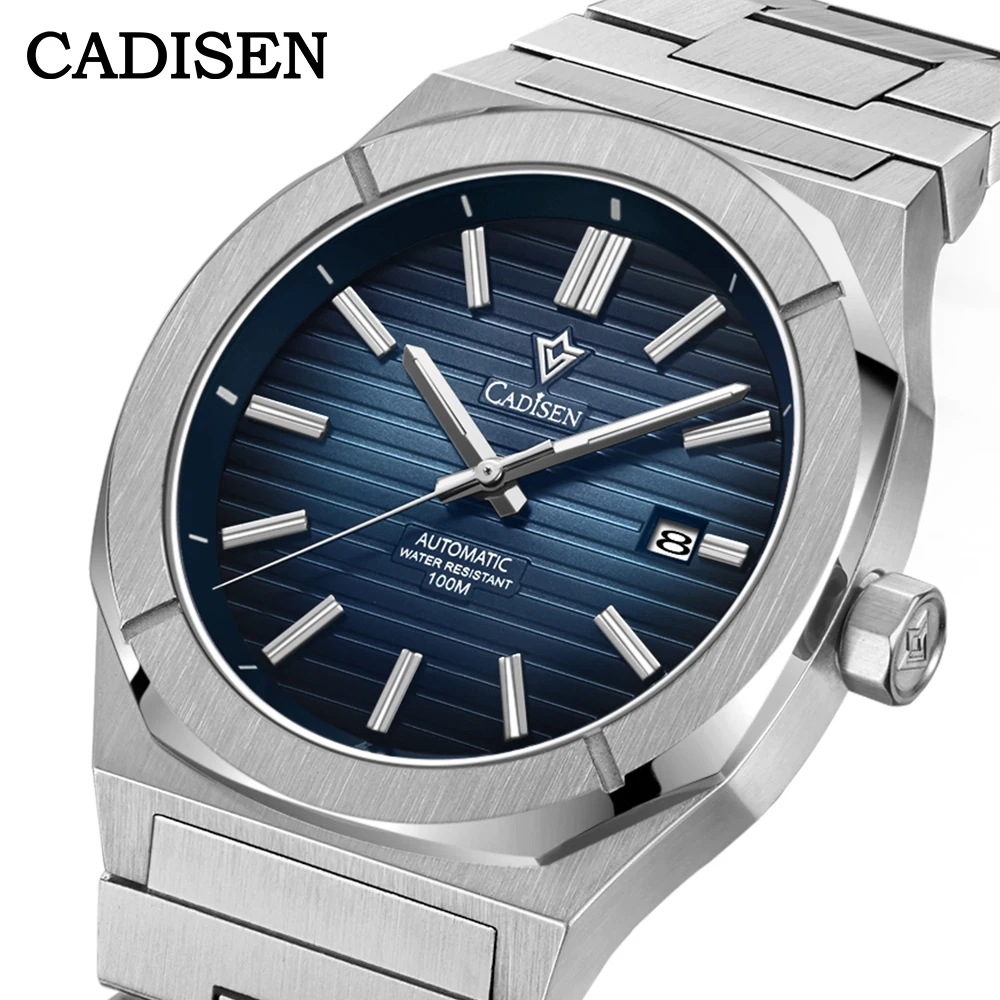Cadisen-男性用レトロダイバー腕時計自動機械式時計発光高級サファイアドイツデザイナー10バーnh35a - 1511