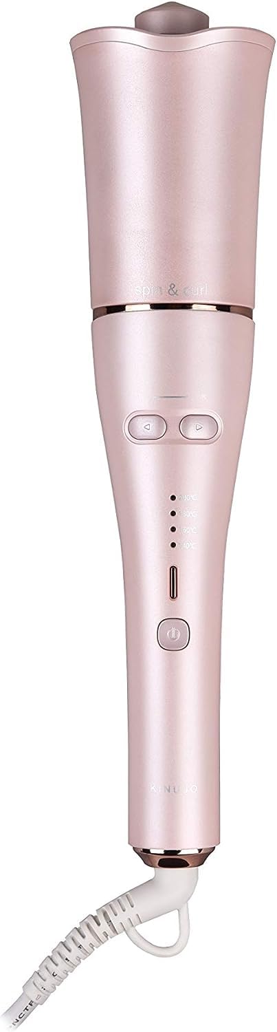【公式ストア限定】【海外対応・自動巻きヘアアイロン】spin & curl KINUJO シンプルモデル ピンク色