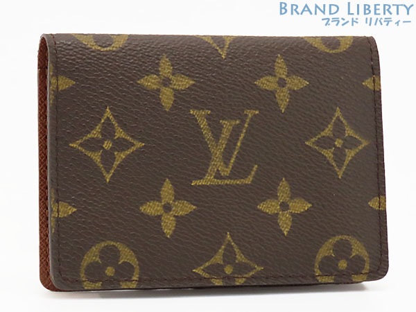 ほぼ新品ルイヴィトンモノグラムポルト2カルトヴェルティカルカードケースパスケース名刺入れダークブラウンM60533