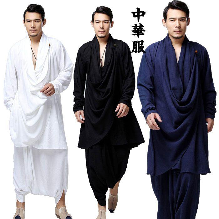 チャイナ服 メンズ 男性 ジャケットとパンツのセット服 カンフー服 中国服 漢服 民族衣装 長袖 綿麻 コットン リネン 麻混 中華風 中国 メンズ用 カジュアル 服