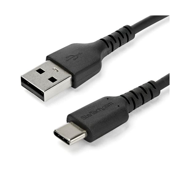 （まとめ） StarTech.com USB A-USB Cケーブル 1m アラミド繊維補強 ブラック RUSB2AC1MB 1本 [x3セット]