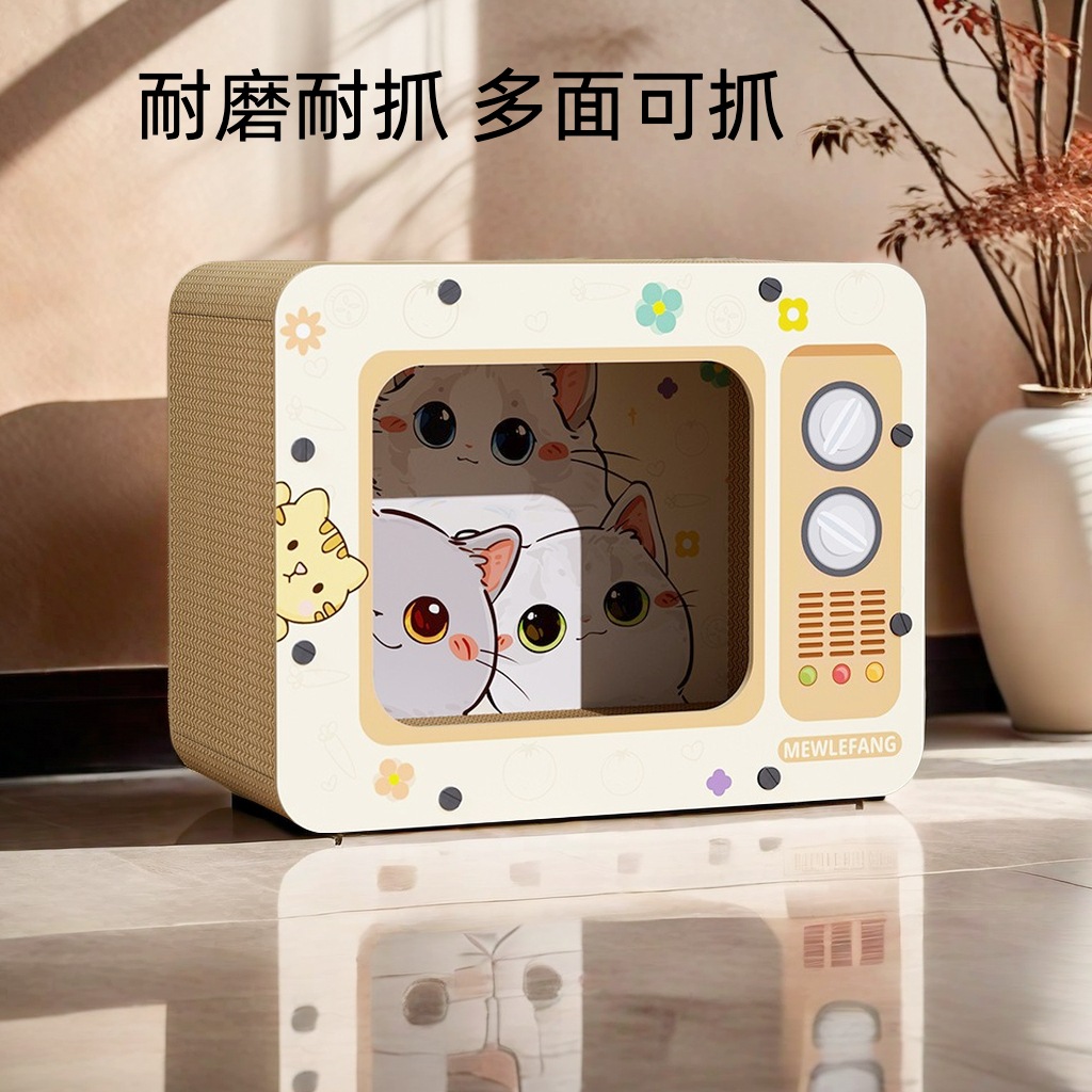 カートン猫の巣と猫の爪とぎボード一体型二層猫ハウスオールシーズン対応段ボール紙のおもちゃ耐摩耗性とパンくずのないハウスおもちゃの耐摩耗性と欠けのないハウス 000222