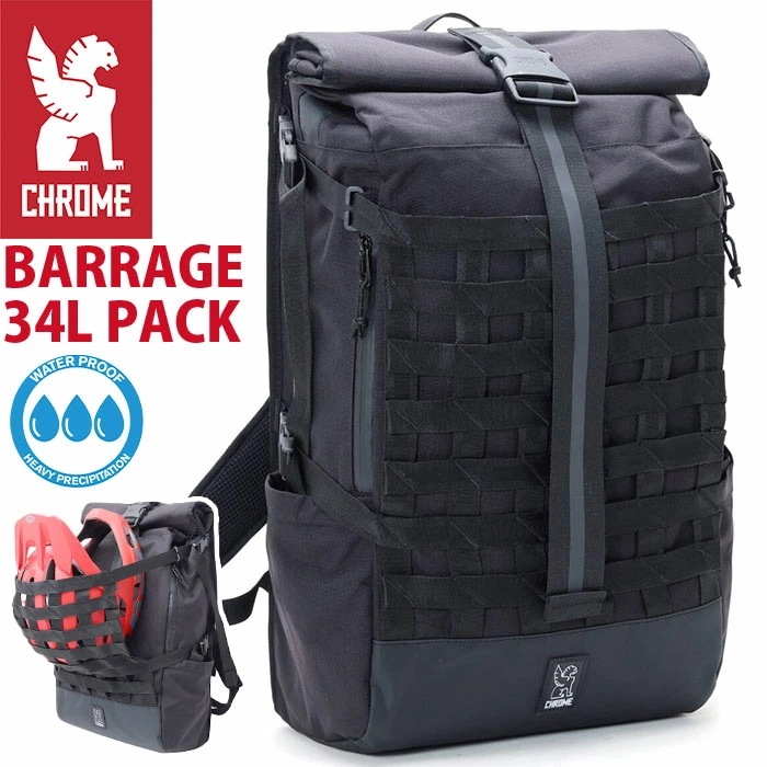 BARRAGE 34L PACK バラージ メンズ レディース リュック サック ロールトップ A4 B4 リュック 耐久性 男性 女性 男女兼用 男子 女子 大きめ BG368