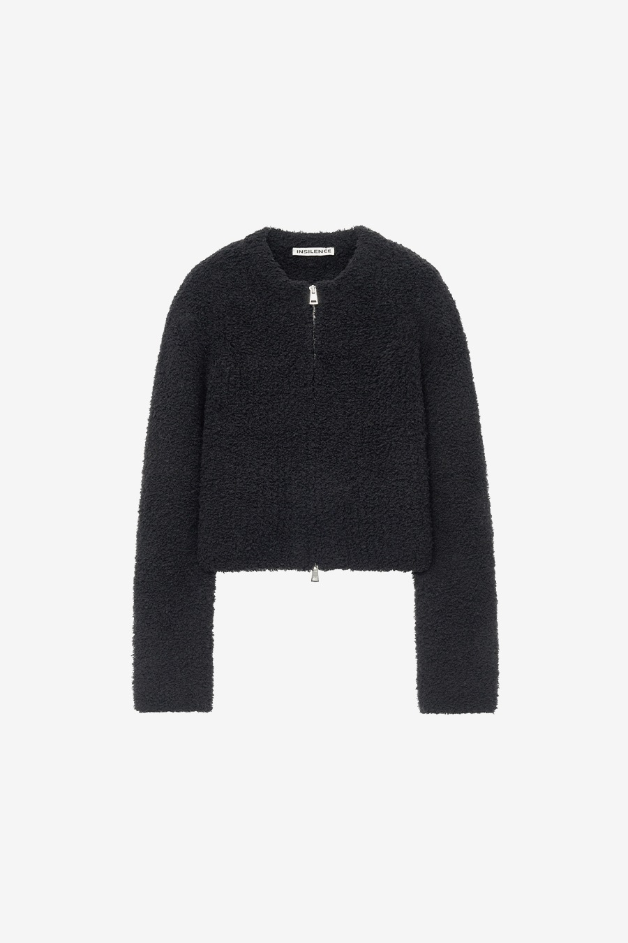 【INSILENCE】 SOFT BOUCLE KNITWEAR JUMPER : BLACK