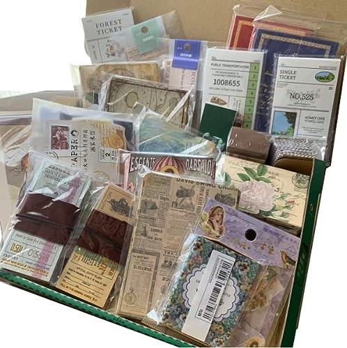 TOHYAN 福袋 約2000枚程 ジャンクジャーナル コラージュ 素材 セット 素材紙 シール デザインペーパー 詰め合わせ スクラップブック用品 プレゼント 海外文具