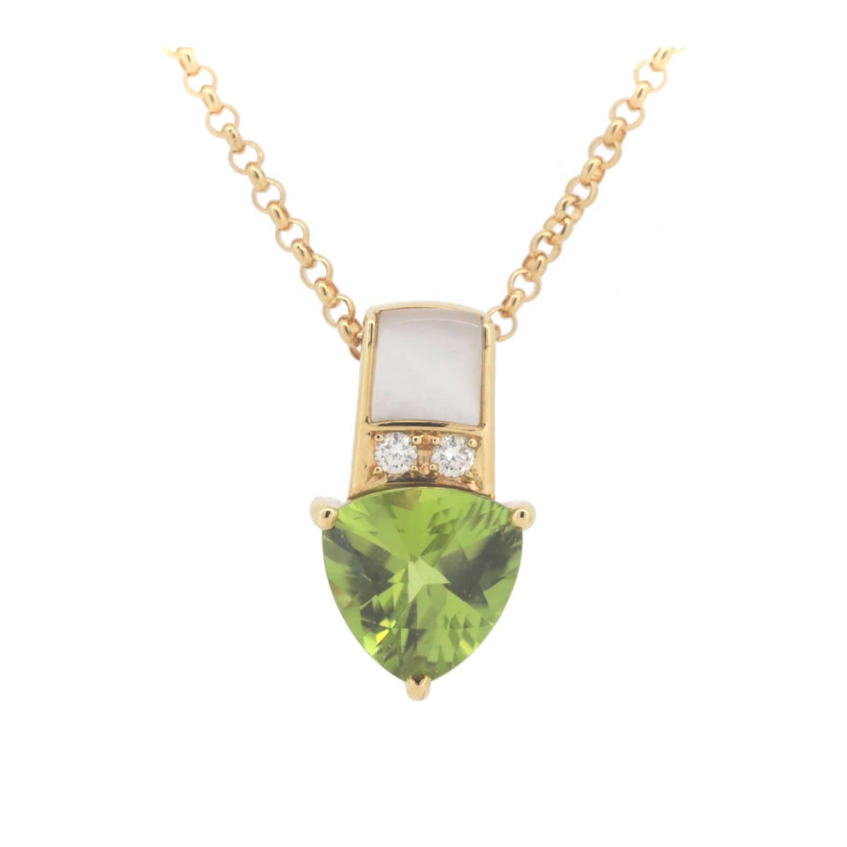 ペリトッド シェル ダイヤモンド ネックレス 2.46CT 0.04CT K18YG(18金 イエローゴールド) 質屋出品