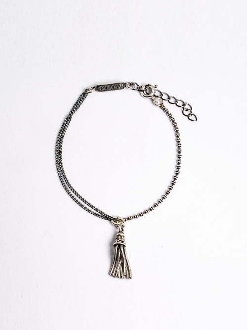 【HARANG】 HR 277B_Tassel Half&Half Double Chain Bracelet [Rope] 正規品