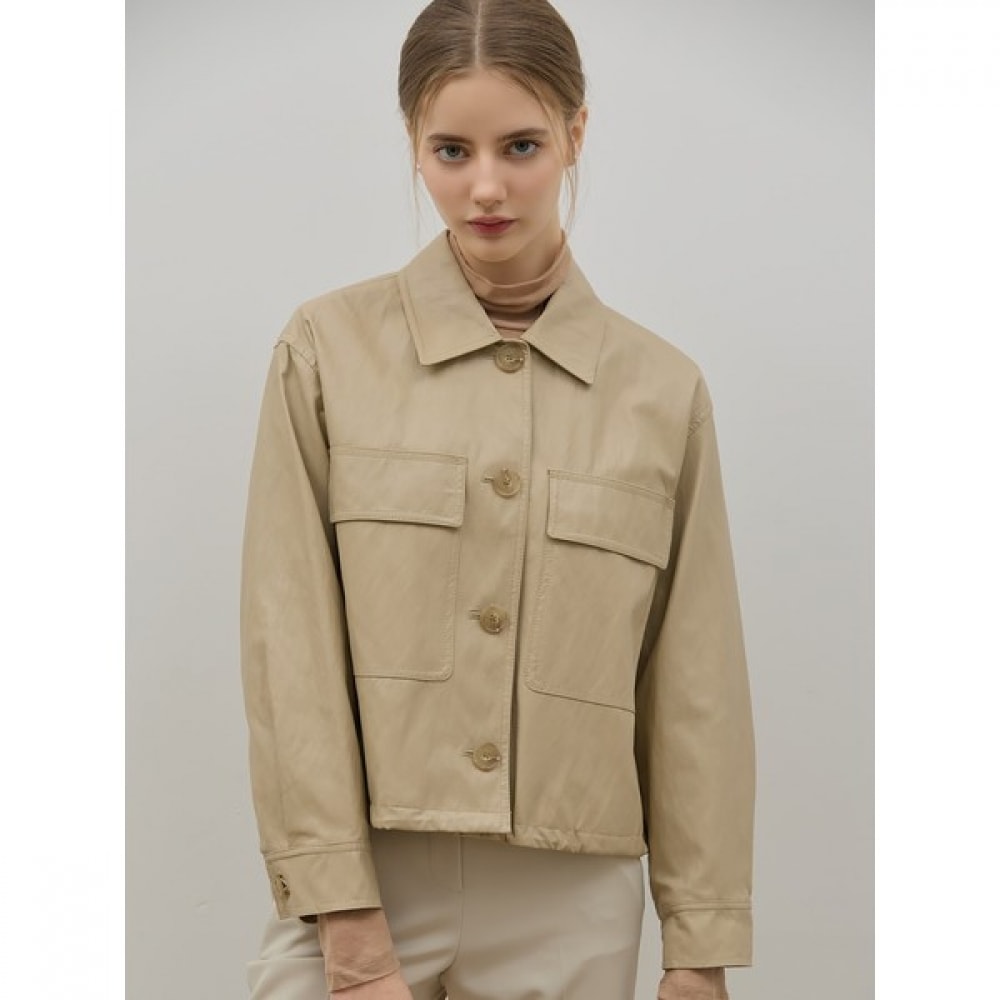 [SHS MISS] フラップポケットフェイクレザージャケット (価格:278,000ウォン) 6,047円