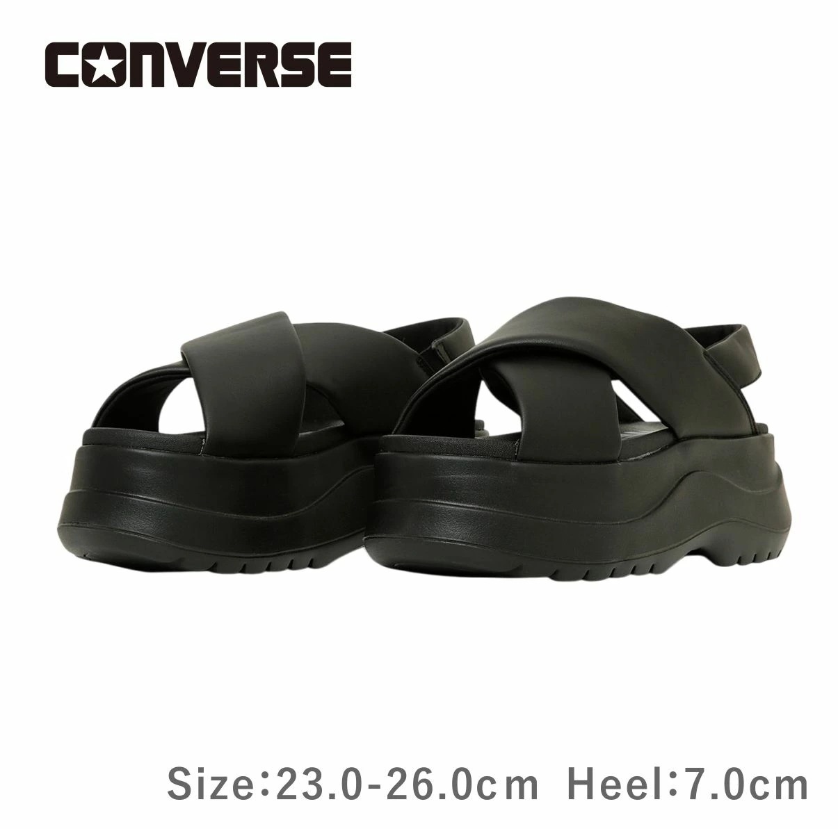 CONVERSE コンバース CHEWY PC チューイー ブラックモノクローム レディース スポーツ サンダル ストラップ 厚底 靴