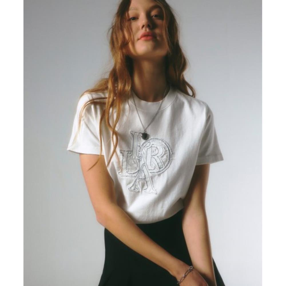 PRENDA PRDA DENIM PATCH CREWNECK TEE WHITE PRTTSURS03WC2