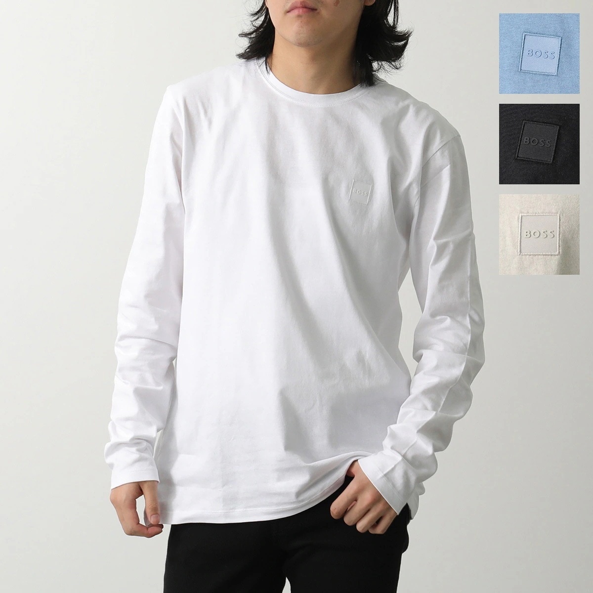 HUGO BOSS ORANGE ヒューゴボス オレンジ Tシャツ TACKS 50512111 メンズ 長袖 コットン クルーネック カットソー カラー4色