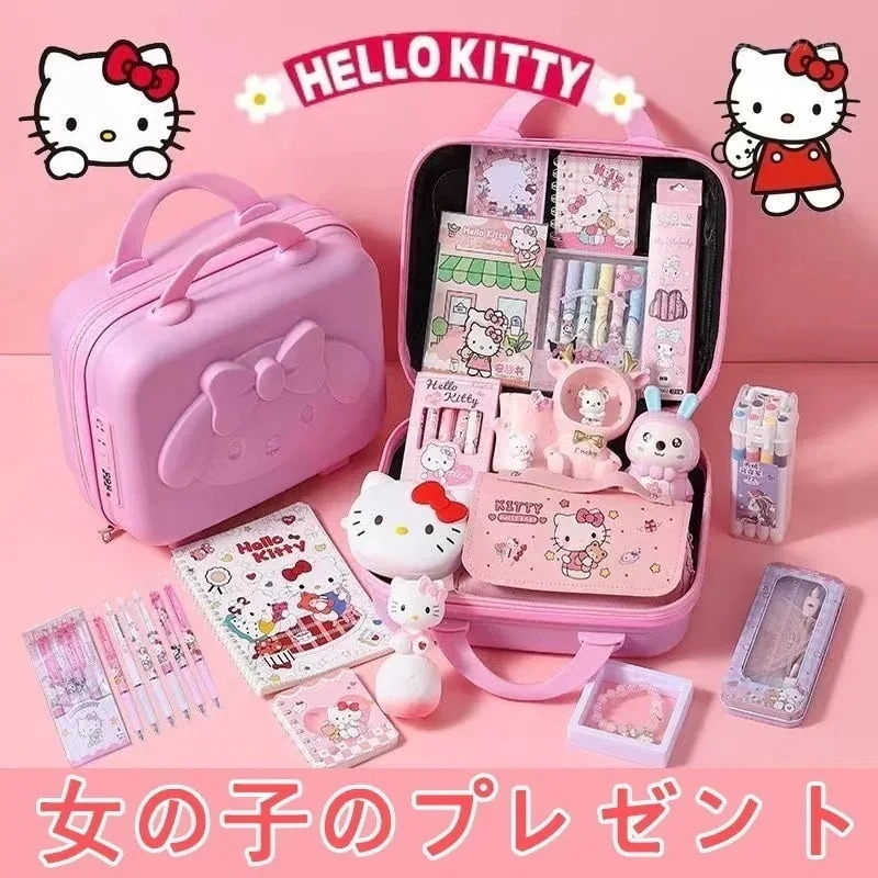 サンリオ【1つ買うと1つ無料】韓国かわいいハローキティ女の子誕生日プレゼント10歳女の子小学生実用9文房具大ギフトバッグ子供8始業 筆箱 筆箱 韓国子供の日