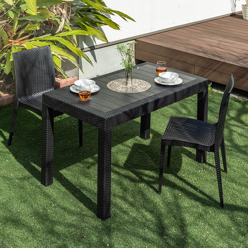 ガーデンテーブル チェア 3点セット W120テーブル 肘なしチェア