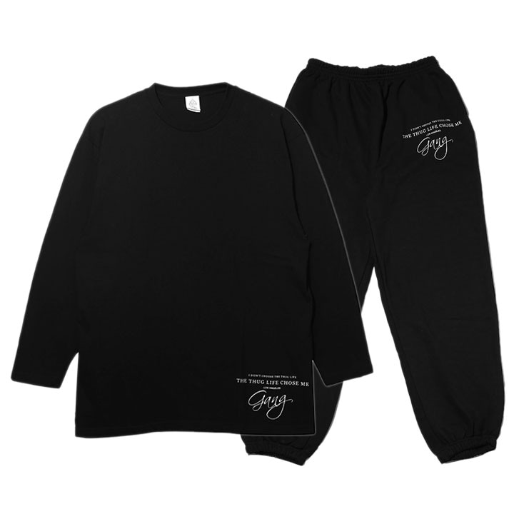 ACE FLAG 上下セット 長袖 ブランド スケボー メンズ 春秋冬用 黒 大きいサイズ エースフラッグ セットアップ ロンT スウェットパンツ 裏パイル ギャング 8,078円