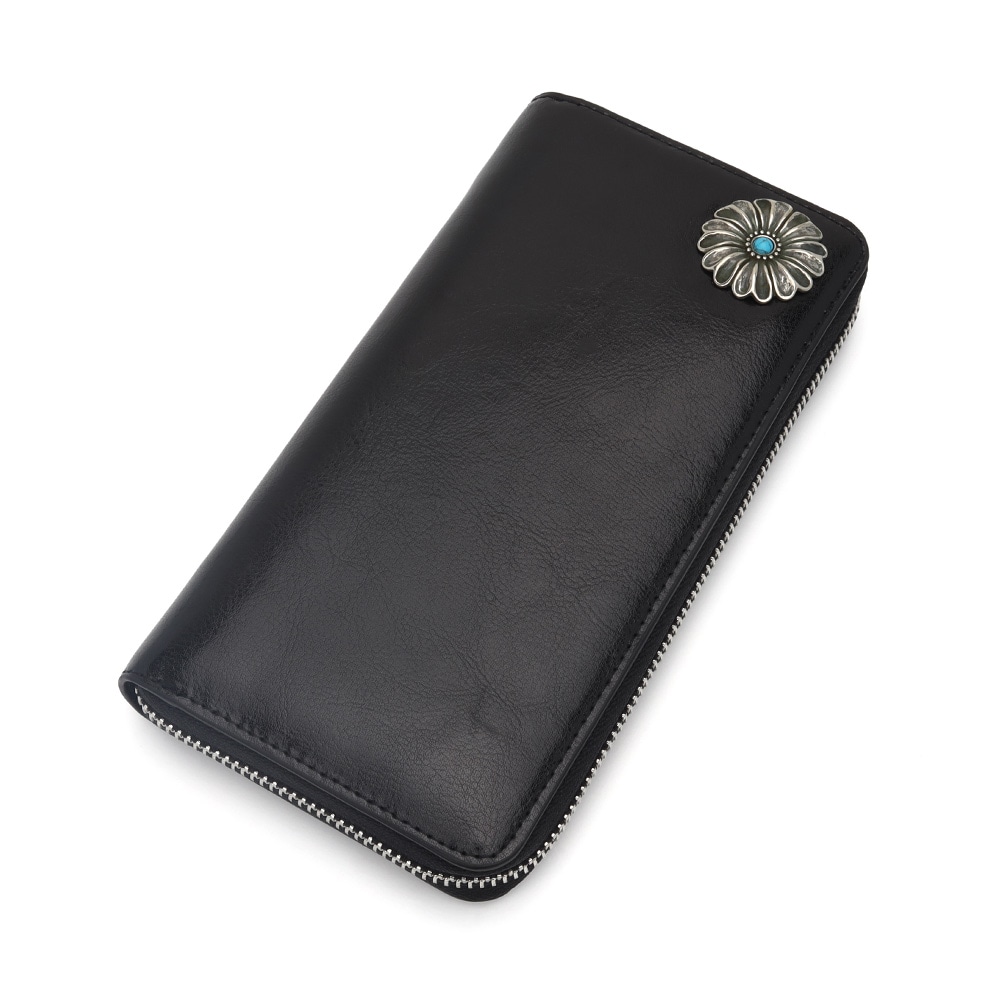 本革 長財布 フラワーコンチョ [l013]