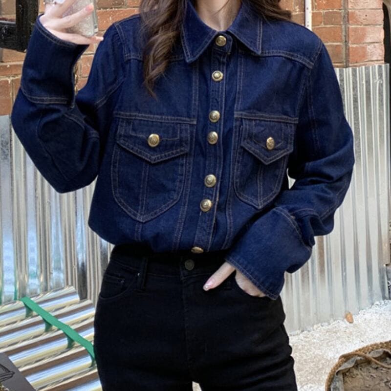 2color レディース トップス シャツ デニム ゆったり ラフ ルーズ 大人女子 大人ガーリー 5,255円