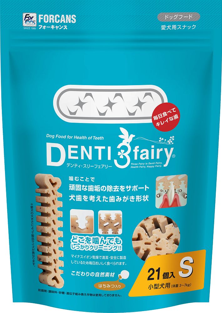 （まとめ買い）フォーキャンス デンティ/スリーフェアリー 徳用 S（21個入） 犬用おやつ [x6]