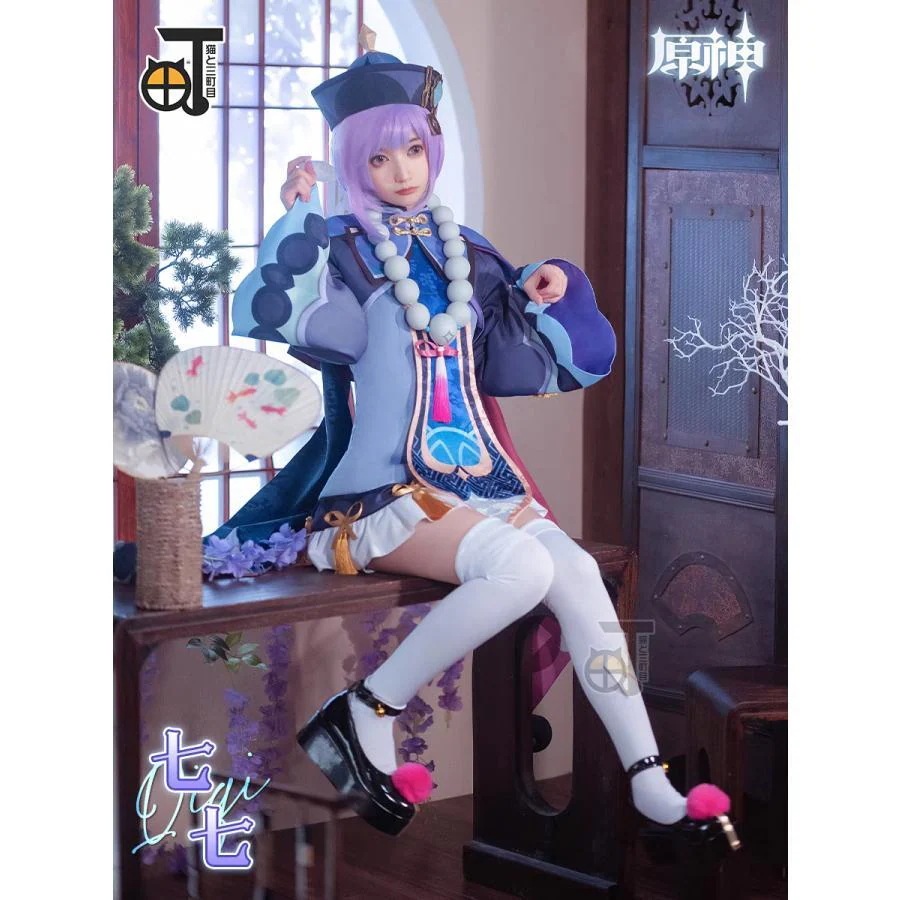 猫と三町目　原神　コスプレ　七七　ナナ　衣装　ウィッグ　靴　追加可