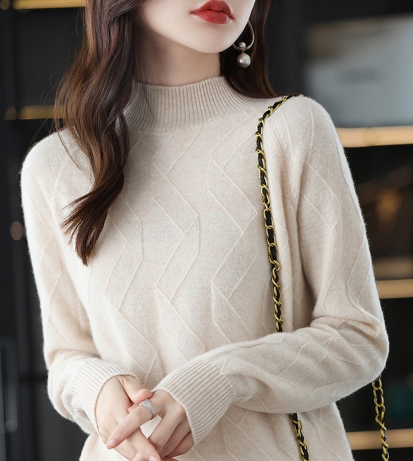 トップス デート モテアイテム ニットソー 長袖 ミドルネック ふわふわ リブ ケーブルニット ウール コーデュロイ 可愛い きれいめ 上品 おしゃれ かっこいい 可愛い ラブリー キュート