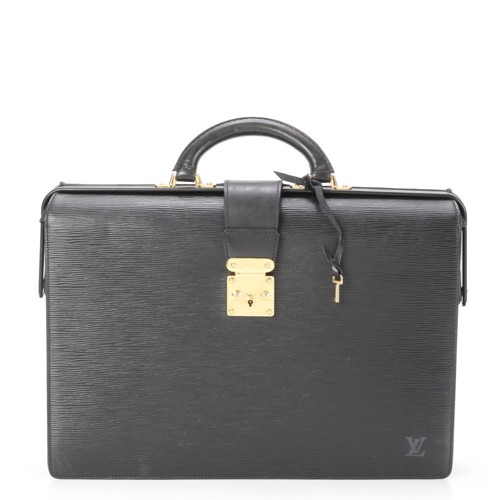 極美品 エピ セルヴィエット フェルモワール M54352 レザー ビジネス バッグ 書類鞄 ブリーフケース トート 通勤 A4 メンズ EEE BF14-1 中古