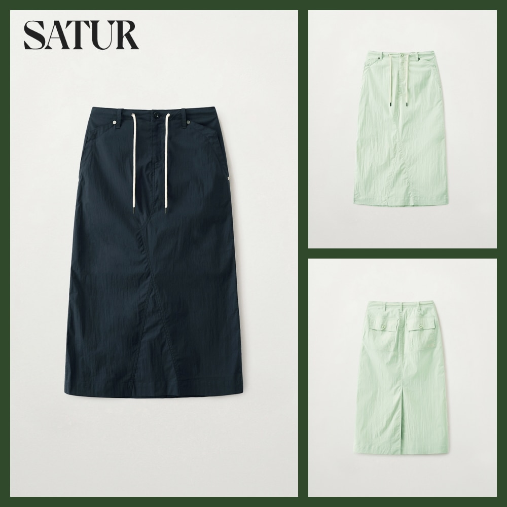(W) Parachute Long Skirt