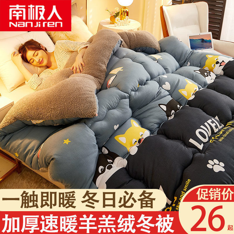 11 南極の人々は10キログラムの子羊ベルベットキルト冬のキルトエアコンキルト冬のキルトシングルおよびダブルキルトコアスプリングと秋のキルトを濃くしました1