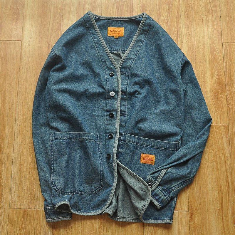 【即納】デニムジャケットカバーオール男前メンズおしゃれフィッシィングシャツコットン95%インディゴワークジャケットアウターカジュアル