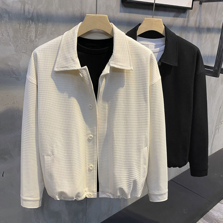 秋冬 デザインセンス カジュアル メンズ 厚手 ジャケット 韓国版 開襟 シンプル ファッション トップス アウター