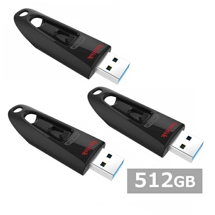 【3セット】 サンディスク USBメモリ SDCZ48-512G-G46 Ultra USB 3.0 Flash Drive 512GB Sandisk USB3.0 USBメモリー メモリス