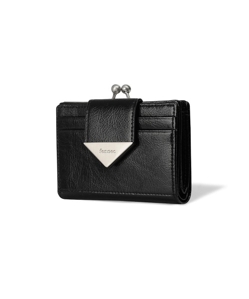 【FENNEC】 CRINKLE TRIANGLE FRAME BRIDGE WALLET - BLACK 財布 正規品