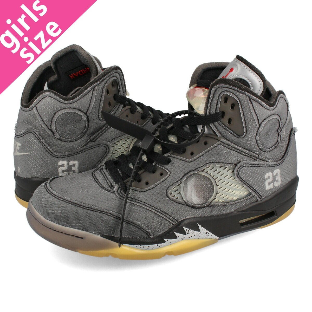 AIR JORDAN 5 RETRO SP BLACK/FIRE RED/MUSLIN 【OFF-WHITE】