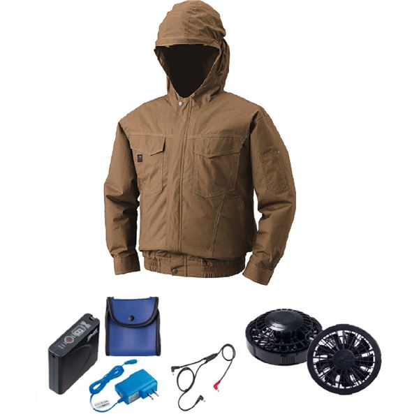 KU91410 空調服 綿薄手フード付 FAN2200B/LISUPER1セット キャメル L 18,336円