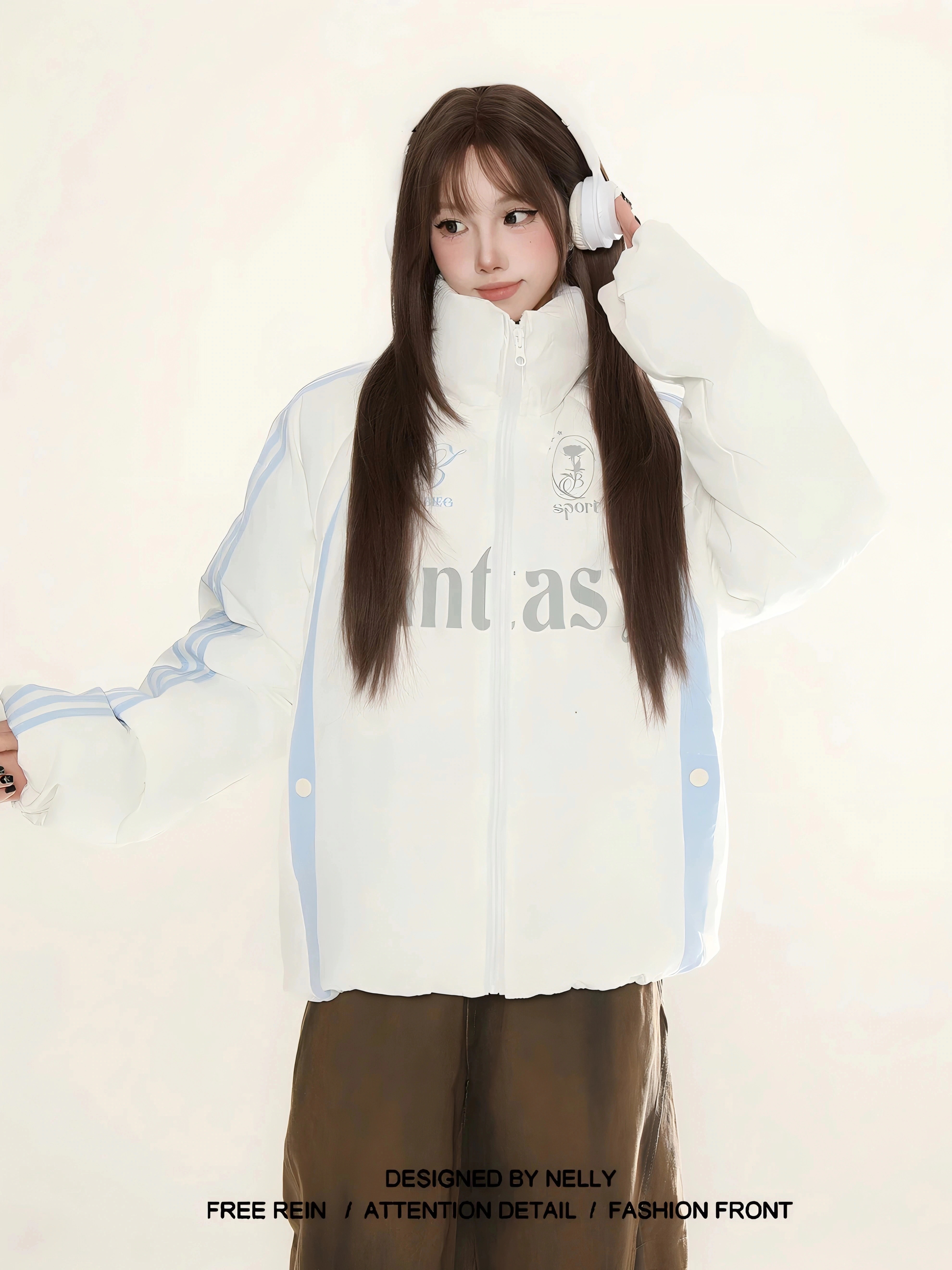 【急速出荷!】ふっくら中綿 あたたかい 韓国防寒あったか暖かいかわいい厚手アウターBF風ジャケット無地羽織るックファッション系大人ゆったりカジュアルストリートスタンドサイズ丈シルエットサイドレディース