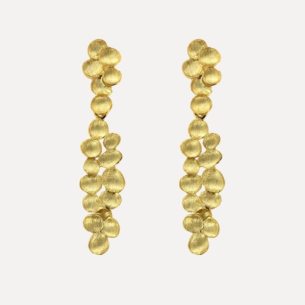 MESH ロングシモンピアス シルバー925 18Kゴールドコート Gold Earrings ギフトBOX入り ジュエリークロス付き ハンドメイド ポルトガル直輸入 BRI3