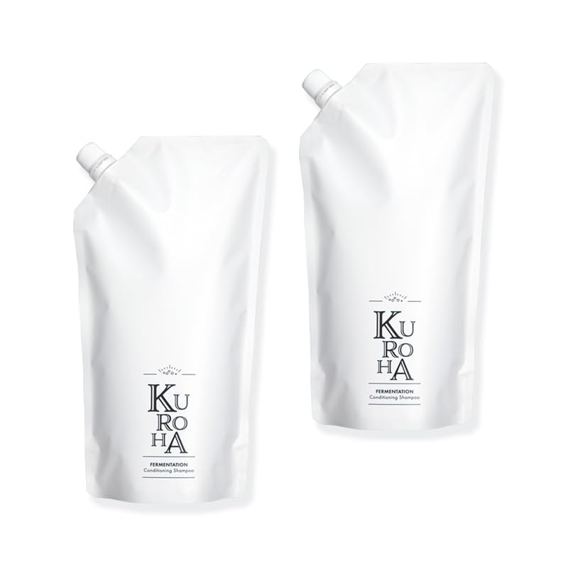 KUROHA クロハ 発酵黒髪シャンプー 380ml/2本セット・詰め替え用 [ オールインワン オーガニック ヘマチン フルボ酸 シャンプー ノンシリコン 無添加]