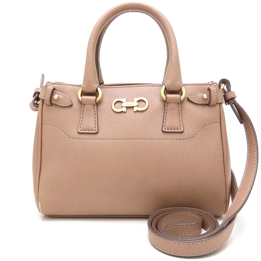 2Way ミニ ハンドバッグ EE-21E235 ハンドバッグ ガンチーニ レザー ピンク/352512【中古】