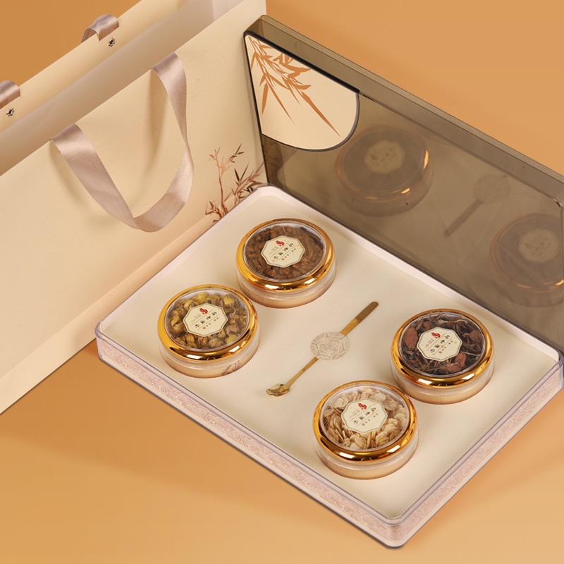 Strictly Select The High-end Tonic For Yuanqi Four Treasure Tea Souvenirs Ginseng Ganoderma Lucidum 5,174円