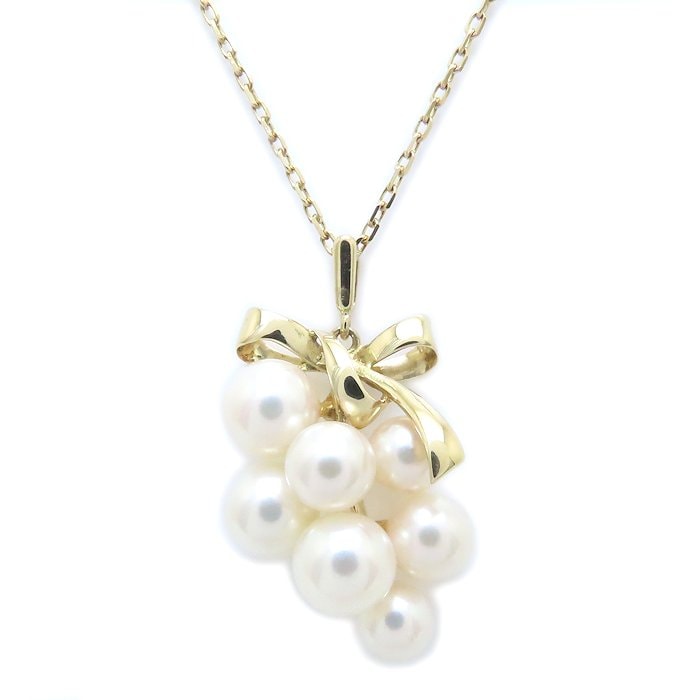 パール ネックレス 真珠5.1～5.4ミリ K18YG イエローゴールド レディース/294226【中古】