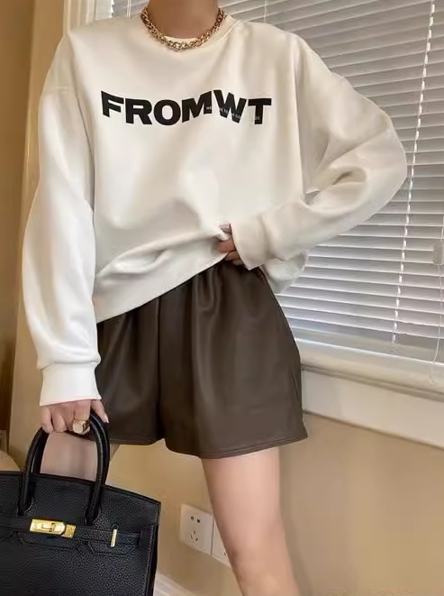 スウェット ロゴ シンプル ラウンドネック カジュアル アメカジ シンプル ドロップショルダー オーバーシルエット ペールトーン カラー TKOR0038 6,125円