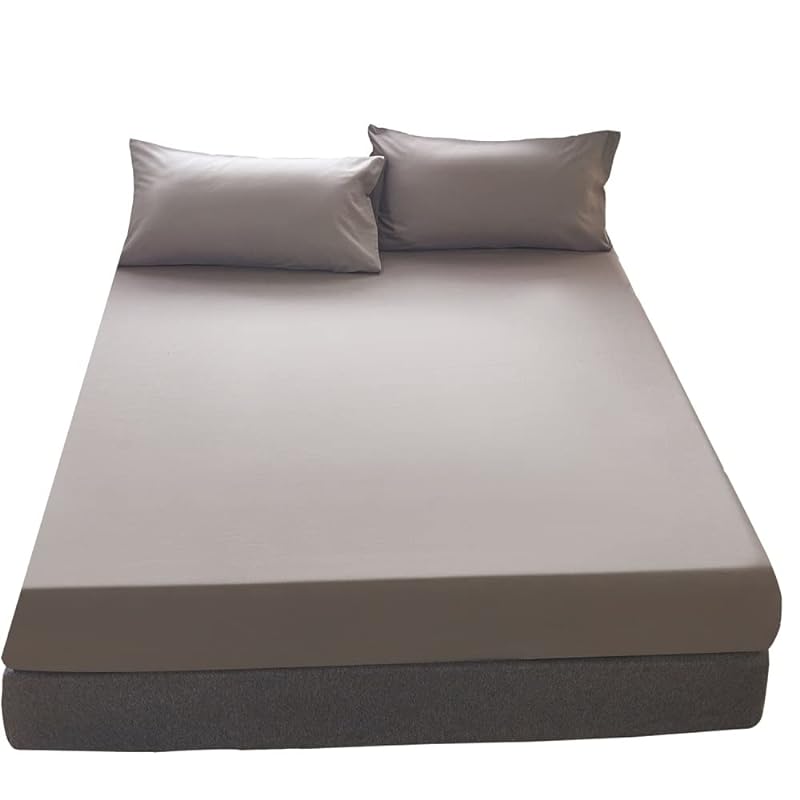 ボックスシーツ ワイドキング マットレスカバー グレー 無地 マチ部分約30cm 全周ゴム付き ベッドシーツ ベットカバー 柔らかい 洋式和式兼用 毛玉なし 着脱簡単 抗菌防臭 防ダニ